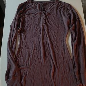 SKIMS Purple Long Sleeve Henley Top